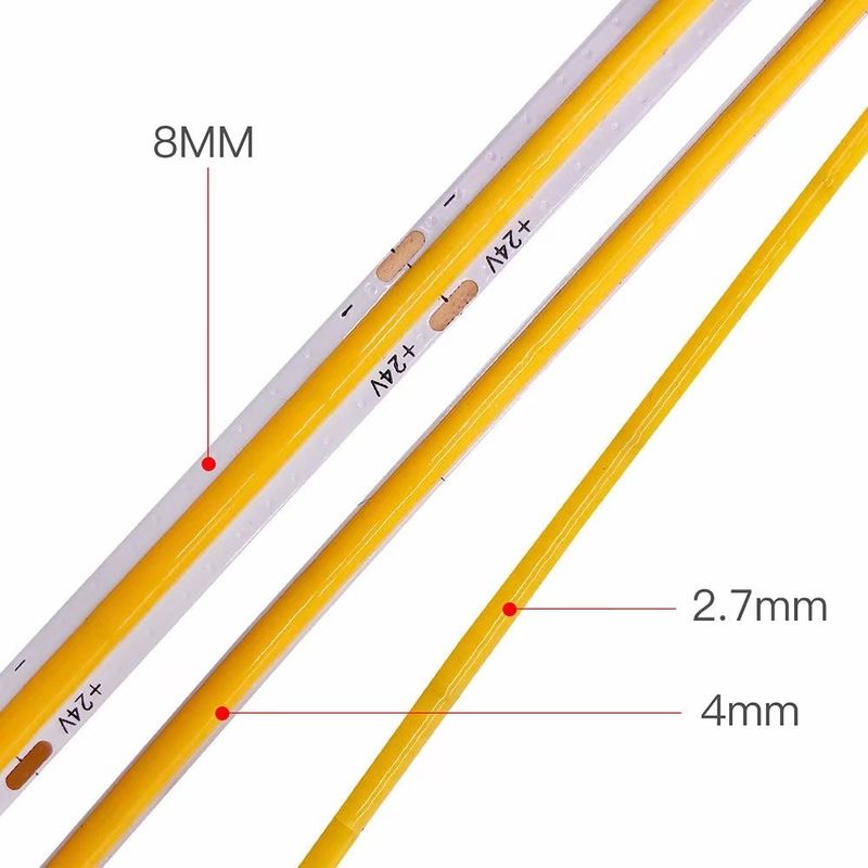 2700K-6500K 12V LED COB স্ট্রিপ 24V হাই ডেনসিটি চিপস ইনডোর হোম ডেকোর