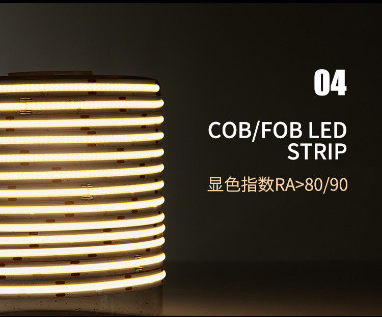 480leds/M LED স্ট্রিপ COB 12V উচ্চ ঘনত্ব 4000K 10W বাড়ির সাজসজ্জা