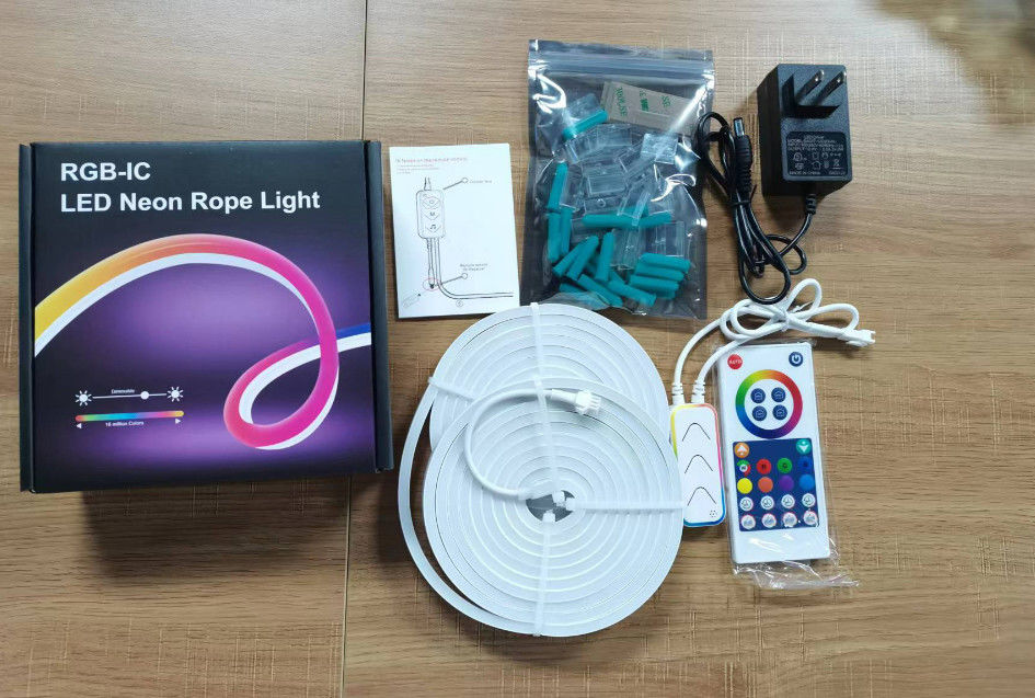 110-120V সিলিকন নিয়ন স্ট্রিপ লাইট IP20/IP65/IP67/IP68 সংযোগকারী অ্যাডাপ্টারের সাথে